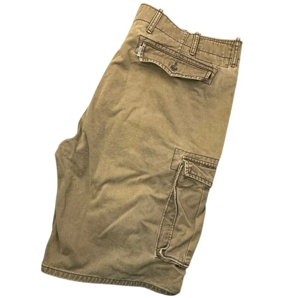 Levi's Utility Cargo Shorts W40 Brown Cotton Multi Pocket Flat Front